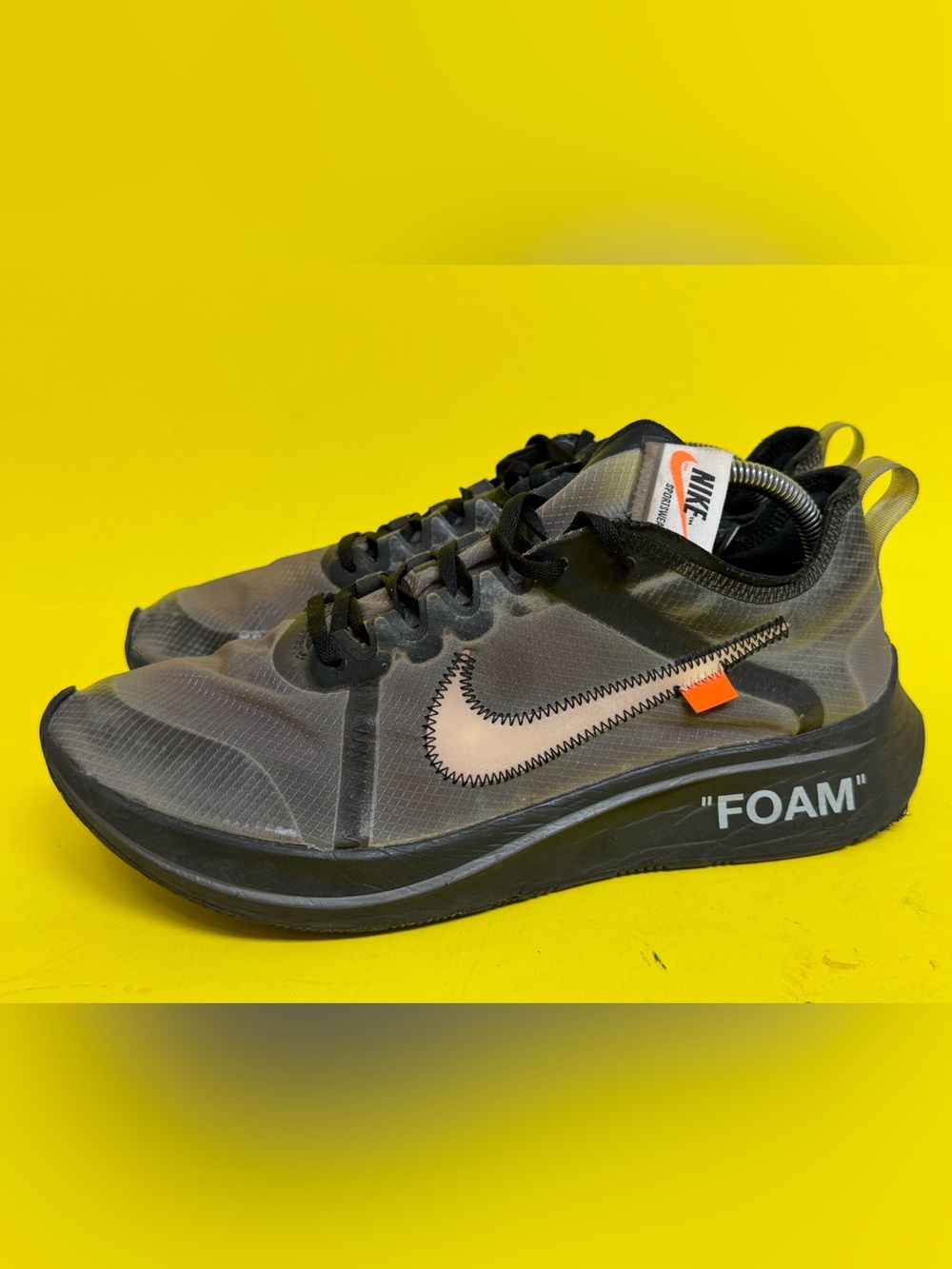Nike x Off-White Zoom Fly SP Black/White-Cone Low Top Men’s AJ4588-001 Size 11.5